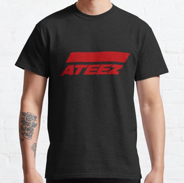 Logo ATEEZ (Hành động để trả lời) (Màu đỏ) Sản phẩm áo thun cổ điển RB0608 Offical Ateez Merch