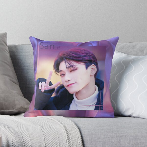 San from Ateez Throw Pillow RB0608 product Offical Ateez Merch