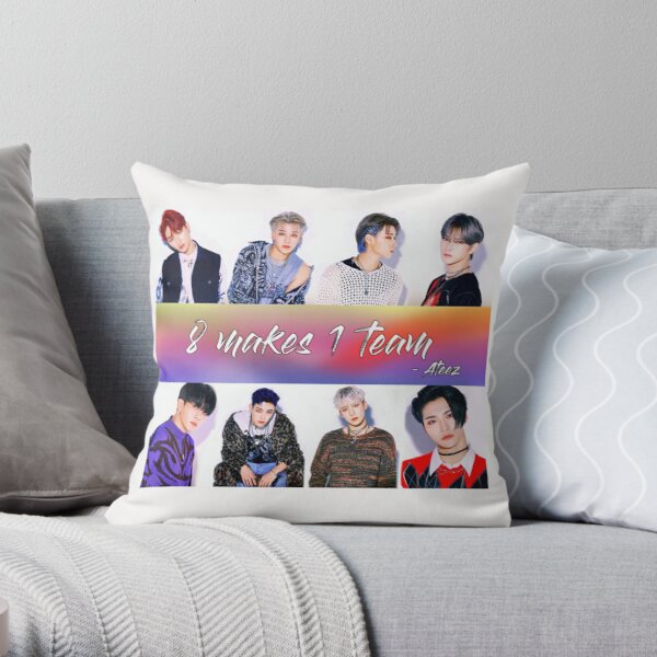 8 Makes 1 Team - Ateez Throw Pillow RB0608 product Offical Ateez Merch