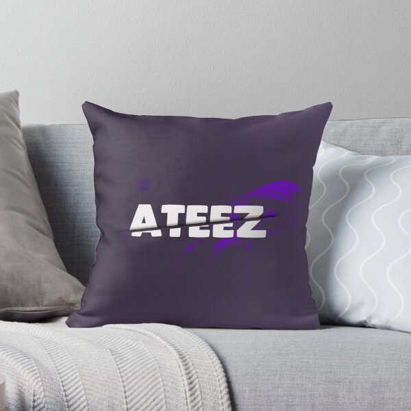 Ateez Sliced Text Throw Pillow RB0608 product Offical Ateez Merch