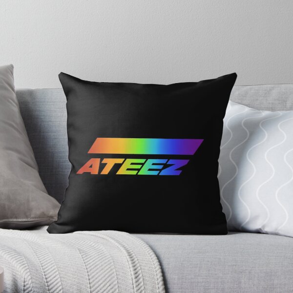 Ateez Rainbow Logo Throw Pillow RB0608 product Offical Ateez Merch