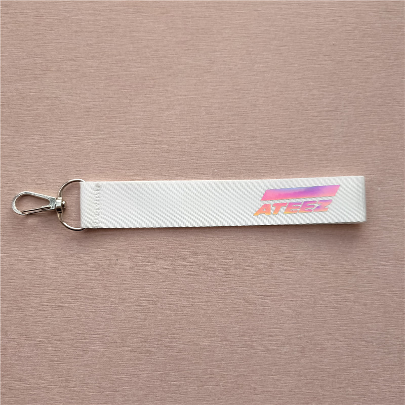 Kpop Ateez laser Lanyard keychain mobile phone hang rope Key Chains Keyring Kpop ATEEZ Pendant High quality new arrivals