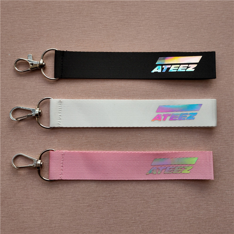 Kpop Ateez laser Lanyard keychain mobile phone hang rope Key Chains Keyring Kpop ATEEZ Pendant High quality new arrivals